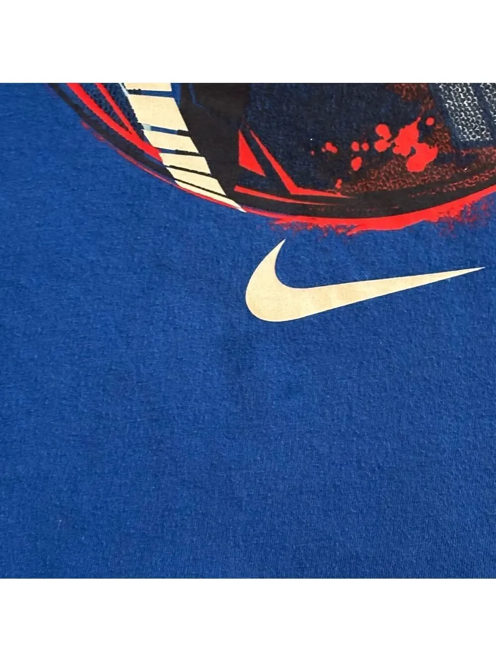 Nike Kids Boy Small 4/5 Blue Graphic Tee with Football Design